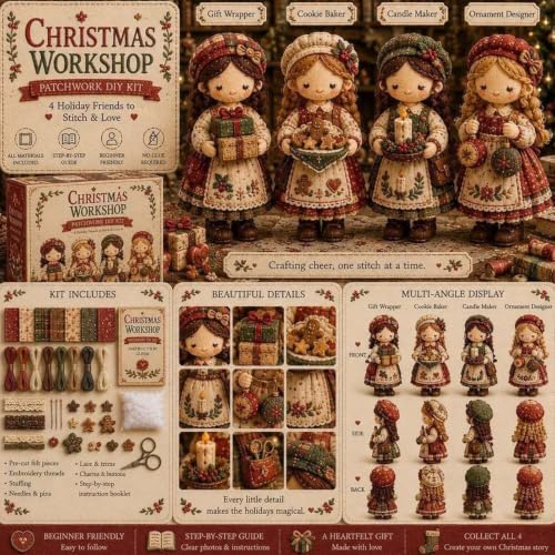Patch Work DIY Kit - Beginner Sewing Set for Handmade Doll Decor - Image 7