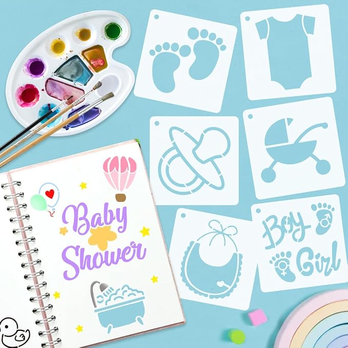 50 PCS Painting Stencils Reusable Stencils for Painting on Wood Rocks Canvas Fabric Glass Pottery 4x4 Inch