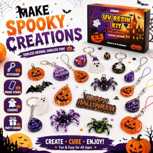 ESAM Group Halloween UV Resin Jewelry Kit for Kids, Teens & Beginners - Image 7