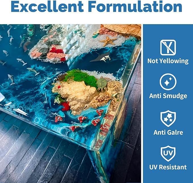 JANCHUN Epoxy Resin Kit 72oz, Bubble Free Crystal Clear Resin - Image 4