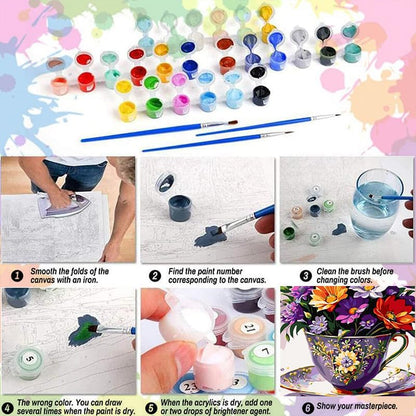 Arttoplus Flowers Paint by Numbers Kit for Adults Beginner 16x20 inch - Image 6