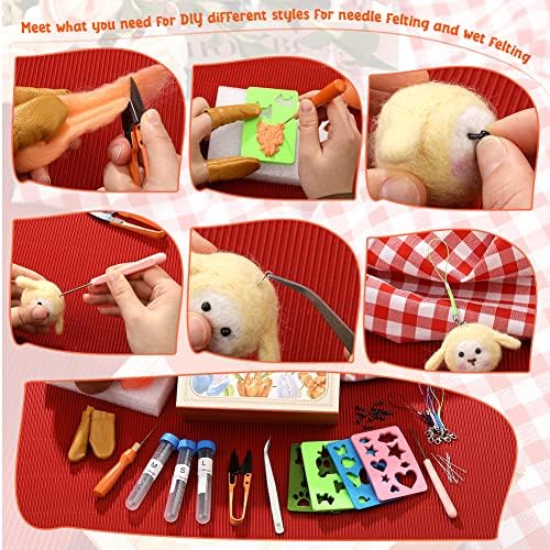 Mayboos Needle Felting Kit, Wool Roving 20 Colors Set - Image 5