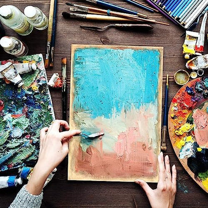 JOIKIT 14 Pack 9 x 12 Inch Wood Canvas Panels, Artist Wooden Canvas Board Unfinished Wood Cradled Painting Panel Boards for Burning, Pouring, String Art, Crafts - Image 4