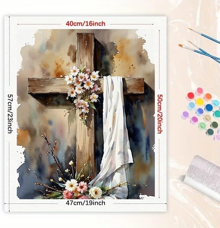 Autumn Landscape Paint by Numbers Kit for Adults - DIY Fall Picnic by The River Painting on Rolled Canvas 16x20 Inches, Acrylic Paint Set, Suitable for Beginners, Art for Home Decoration or Gifts - Image 3