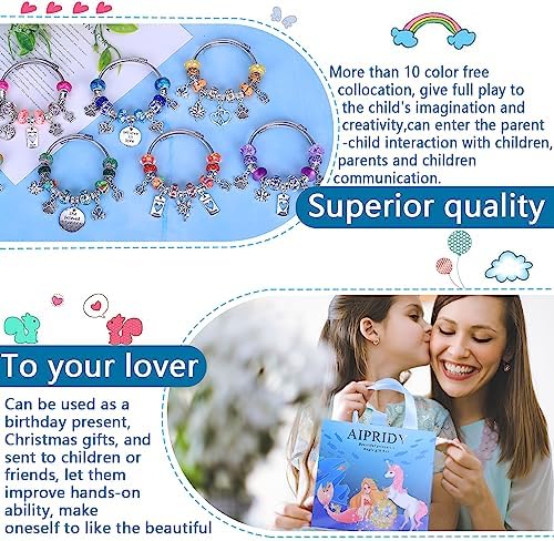 Aipridy 200 Pcs Large Hole European Beads, Craft Supplies Kit, Assorted Mixed Color Lampwork Spacer Beads for DIY Bracelet Jewelry Making (200, Mixed Pack by Style(12)) - Image 5