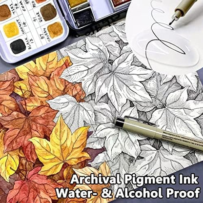 Muchcute Micro Fineliner Drawing Art Pens,12 Black Art Supplies Adult Craft - Image 5
