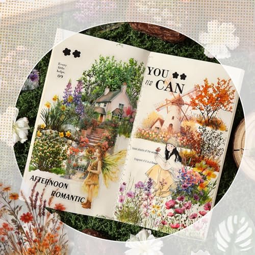 Transparent Flower Stickers for Scrapbooking - 240 Pcs Aesthetic Botanical & Floral Stickers for Scrapbook Supplies, Junk Journal Supplies, Card Making and DIY Craft - Image 3