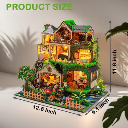 DIY Miniature House Kit, Dollhouse Kit to Build for Adults, Forest Treehouse - Image 2