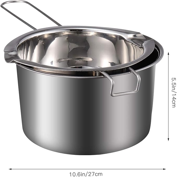 Healifty Double Boiler Pot 10.6 Inch Candle Melting Pot for Wax Heating Candy Making Chocolate Melting Fondue Set
