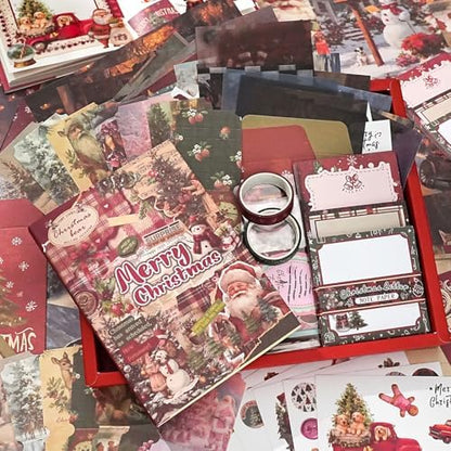 Curated Vintage Paper Craft Kit for Adults - Botanical Collage Supplies for Creative Journaling, Scrapbooking & Artful Relaxation-Christmas Theme by Unknown