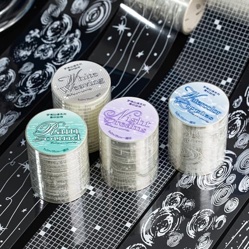 Bomichi Junk Journal Supplies, 4 Rolls Decorative Tape for Scrapbook Supplies Junk Journal Card Making Picture Art Collage DIY by Bomichi