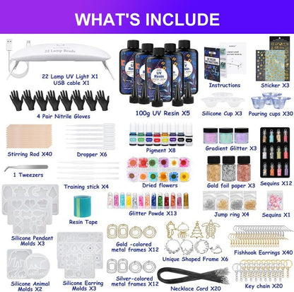 KISREL UV Resin Jewelry Making Kit, 500g Crystal Clear UV Resin - Image 2