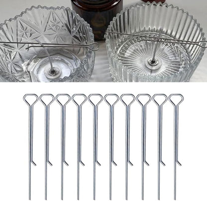 Wick Centering Tool,Candle Making Supplies, Candle Wick Holders Stainless Steel Elastic Wick Centering Clips Device for DIY 10PCS
