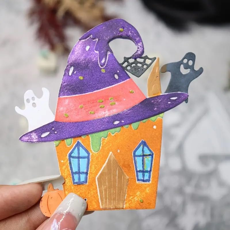 Halloween House Cutting Dies for Card Making, Ghost Pumpkin Die Cuts Happy Halloween Metal Stencil for DIY Scrapbooking Decor Album Paper Card - Image 5