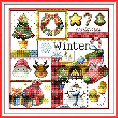 Awesocrafts 4 Pack Cross Stitch Kits, Four Seasons Easy Patterns Cross Stitching Embroidery Kit Supplies, Stamped or Counted (Four Seasons, Counted) - Image 5