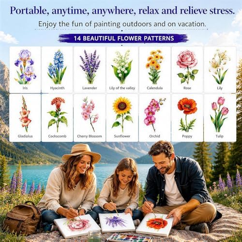 Watercolor Workbook for Beginner, Geirvte 14 Guided Flower Painting Project - Image 4