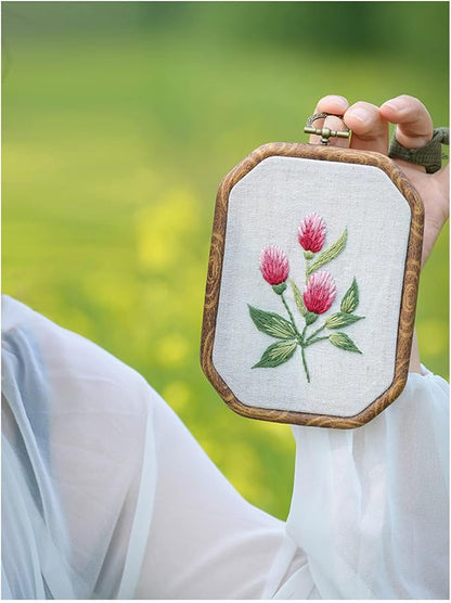 Maydear 3 Pack Embroidery Starter Kit with Pattern, Stamped Cross Stitch Kits for Beginners Adults with Embroidery Hoop and Instructions, Hand Embroidery Kit (B Set Embroidery Starter Kit)