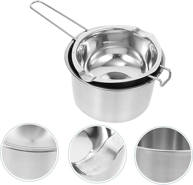 Sewroro Double Boiler Set - Stainless Steel Chocolate Melting Pot for Chocolate, Soap, Wax, Candle (600ml)