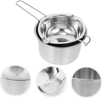 Sewroro Double Boiler Set - Stainless Steel Chocolate Melting Pot for Chocolate, Soap, Wax, Candle (600ml)