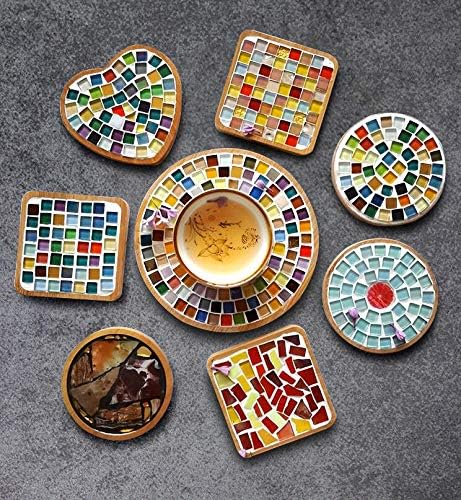 Mixed Color Mosaic Glass Tiles Shine Crystal Glass Pieces Bulk Square Glitter Crystal Mosaic Tiles for Home Decoration or DIY Crafts 200g,1x1 cm (Hedgerow)