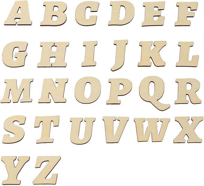 180pcs 1.3in Wooden Letters Craft Set Cute Letter Shapes for Home Decor and DIY Projects (1IN)