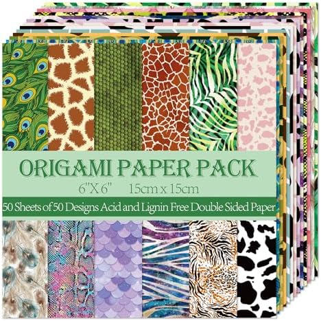 6x6" Origami Paper,50Sheets Double Sided Colored Paper,Square Craft Paper - Image 7