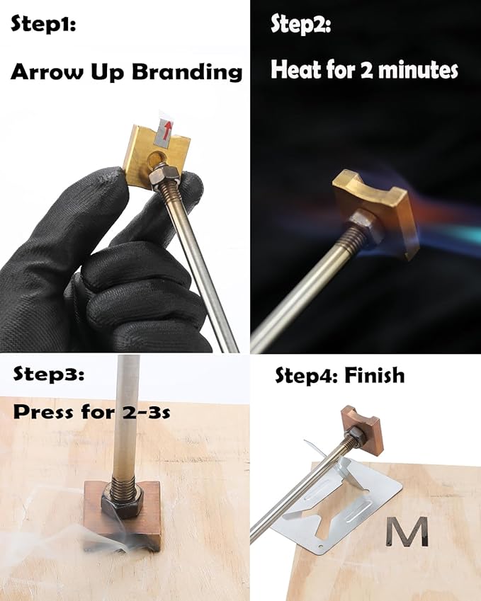 AIMOADO 1 Inch 26 Pcs Letter Branding Iron for Wood, Branding Letters for Hats Leather and Bread Steak Food, Branding Iron Gifts for Woodworking Wedding Christmas (1" Alphabet A-Z)