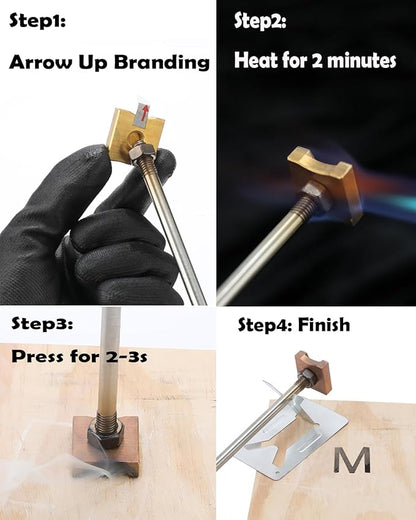 AIMOADO 1 Inch 26 Pcs Letter Branding Iron for Wood, Branding Letters for Hats Leather and Bread Steak Food, Branding Iron Gifts for Woodworking Wedding Christmas (1" Alphabet A-Z)