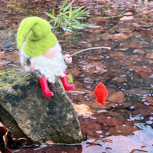 Wizardi Beginner Needle Felting Kit for Adults - Fishing Gnome. Fantasy Felting Kit 12cm Tall. Felting Tools. Wool Felting Supplies. Felt Crafts. Wool Felt. The Makerss - Image 5