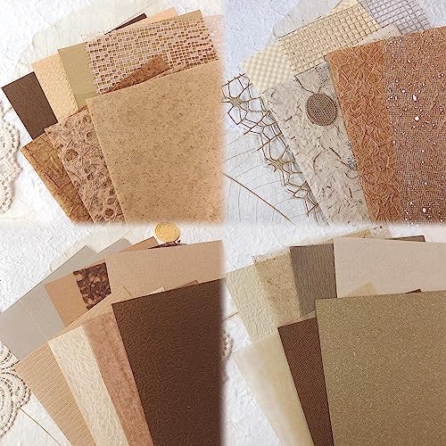 30 Pcs Handmade A5 Textured Scrapbook Paper and Mesh, Junk Journal Supplies - Image 4