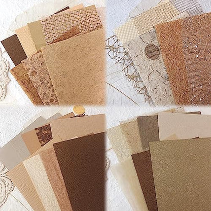 30 Pcs Handmade A5 Textured Scrapbook Paper and Mesh, Junk Journal Supplies - Image 4