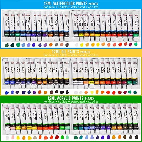 U.S. Art Supply 133-Piece Artist Painting Kit - Aluminum & Wood Easel - Image 4