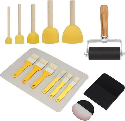 15 Pcs Essential Decoupage Tool Set, Decoupage Tool Set for Beginners, Professional Paper Craft Kit, Decoupage Starter Kit for DIY Arts and Crafts Projects, Decoupage Supplies