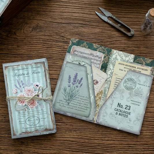 Floral Apothecary Whispers Junk Journal Folio Kit, Vintage Scrapbook DIY Handcraft Supplies, Creative Mini Folder & Booklet Making Set for Handmade Art Projects by Unknown