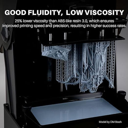 ELEGOO ABS-Like Resin 3.0+, Upgraded 3D Printer Photopolymer Resin, Higher Heat-Resistance Fast Curing High Precision Non-Brittle, Translucent 2000g