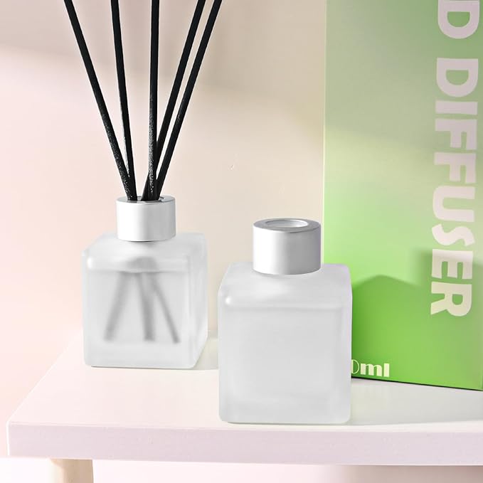 Aeeteek Reed Diffuser, Bamboo & White Tea Essential Oil with Diffuser Sticks for Room Decor, 3.4 fl oz(100ml) Long Lasting Scent Air Freshener, Home Fragrance for Bathroom Decoration (2 Pack)