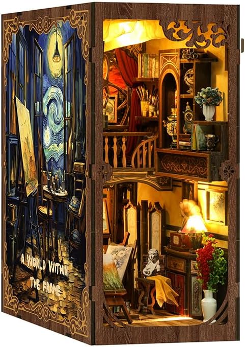 CRIOLPO DIY Book Nook Kit for Adults - 3D Wooden Puzzle with LED Lights - Image 4