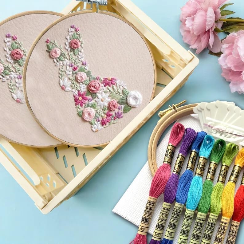 YOUDRN Bunny in Bloom Embroidery Kit for Beginners, Bunny Embroidery - Image 3