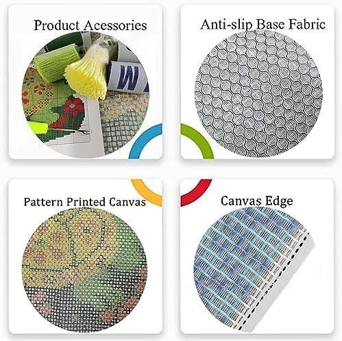 Latch Hook Kit for Adults Beginners Turtle DIY Rug Making Kits with Color Preprinted Canvas, Crafts Needlework Arts for Home Decoration Festival Gift 20X15inch - Image 2