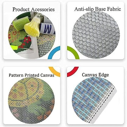 Latch Hook Kit for Adults Beginners Turtle DIY Rug Making Kits with Color Preprinted Canvas, Crafts Needlework Arts for Home Decoration Festival Gift 20X15inch - Image 2