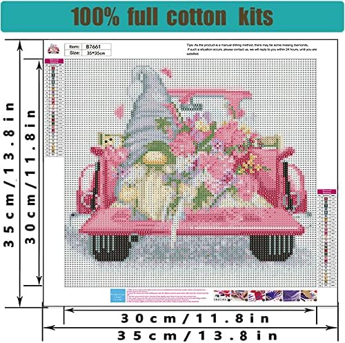Tiwabb Gnome Truck Flower Stamped Cross Stitch Kits for Adults Beginners - Image 6