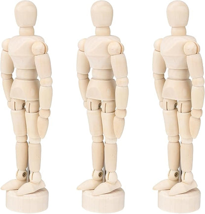 VICASKY Wooden Mannequin Drawing Dolls 12pcs Artists Jointed Figure Model 4. 5 Inches Artist with Stand for Or Desktop Decor