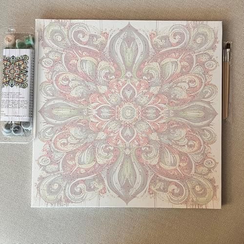 ColourMost's Original Paint by Numbers Kits-Serenity Mandalas #03 (16"x16" / 40x40cm) Includes Paints, Canvas, and Brushes, Perfect for Beginners and Advanced Painters (Unframed Canvas) - Image 2