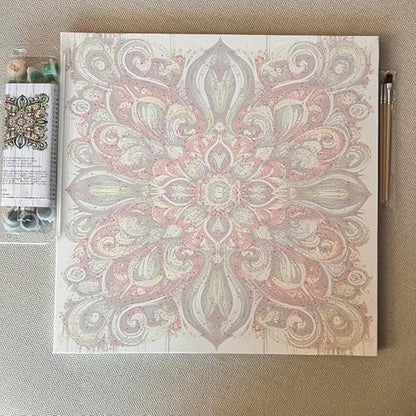 ColourMost's Original Paint by Numbers Kits-Serenity Mandalas #03 (16"x16" / 40x40cm) Includes Paints, Canvas, and Brushes, Perfect for Beginners and Advanced Painters (Unframed Canvas) - Image 2