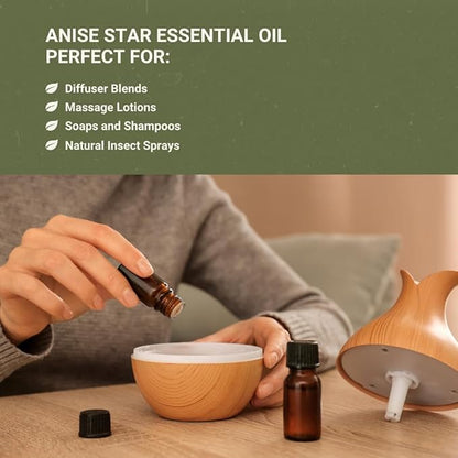 Nature Packaged Star Anise Essential Oil - Direct from Malagassi Essential Oils - Premium Star Anise Seed Oil for Aromatherapy, Diffuser, Candle, Soap, Skin and Hair (8oz)