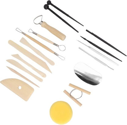 Eeneme Clay Tool Kit Sculpting Tools Wood Material Building Modeling Carving Accessories for Ceramic Crafts