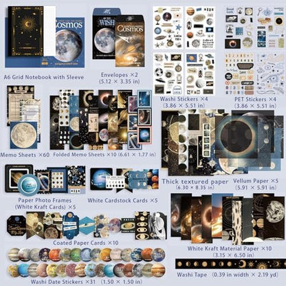 Scrapbooking Supplies Kit, A6 Grid Notebook, Vintage Junk Journaling Kit - Image 2