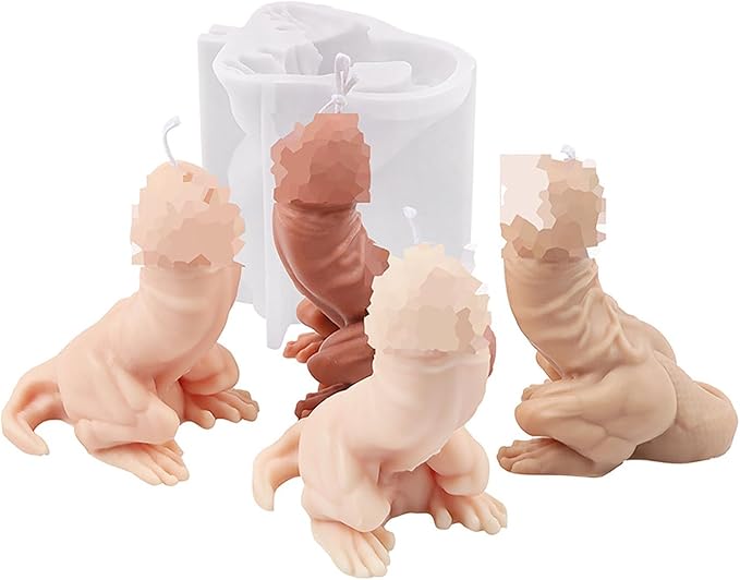 Grainrain Funny Silicone Candle Molds for Candle Making Wax Soap Making Mould Moldes de Silicona para Velas moldes Jabones Create 3D Candles for Home Decoration and Gifts (F20-SXY172)