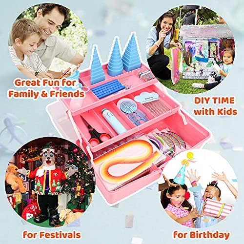 JoyPlus Quilling Kits for Beginners with Manual, 24 Tools & Supplies with Durable Storage Box, Updated Paper Crimper Tool, Premium Husking Board & Electronic Pen Pink - Image 4