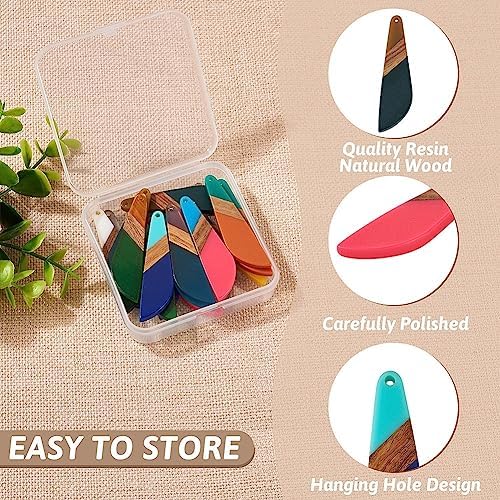 FASHEWELRY 20Pcs Wood Resin Charms Knife Shape Gothic Charms Halloween Wooden Earring Blanks Bohemian Wooden Earring Pieces for Jewelry Making - Image 5